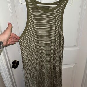 A New Day Olive and White Striped Dress